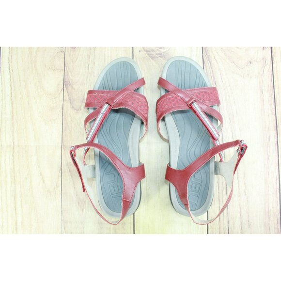 JBU by Jambu Leather Trapper Hook & Loop Sport Sandals Red Size 10 M - Picture 7 of 9